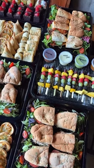 Summer catering platters laid out for an event