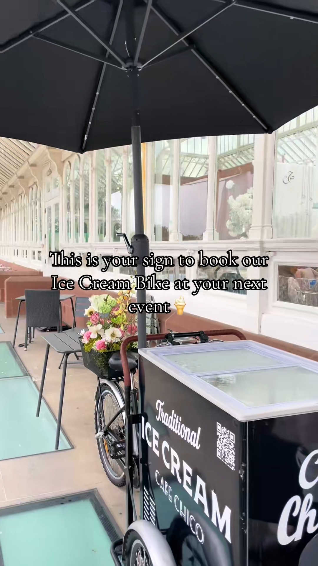 Café Chico TikTok clip — hire our ice cream bike for your next event 🍦weddings, birthdays, corp